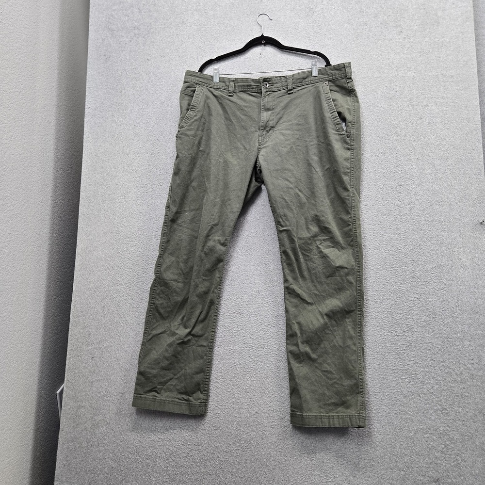Eddie Bauer‎ Men Pants 40X32 Green Cargo Canvas Utility Pant 30" Inseam Logo